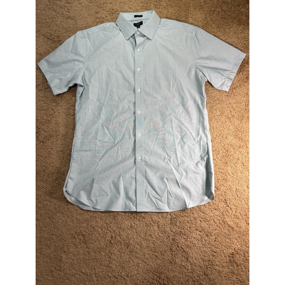J. Crew Ludlow Classic Button Down Shirt Men 17/36 Teal Short Sleeve